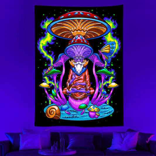 SkullVibes: Neon Tapestry Background