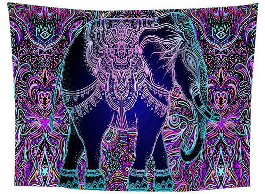 TribalGlow Elephant Tapestry